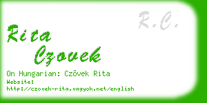rita czovek business card